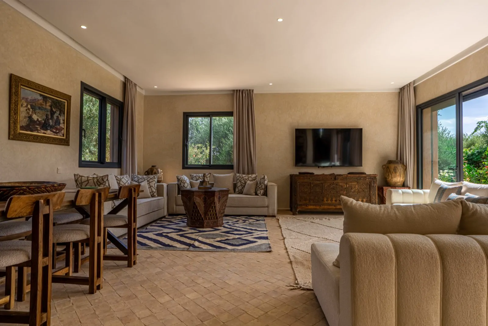 The main lounge opening onto the garden